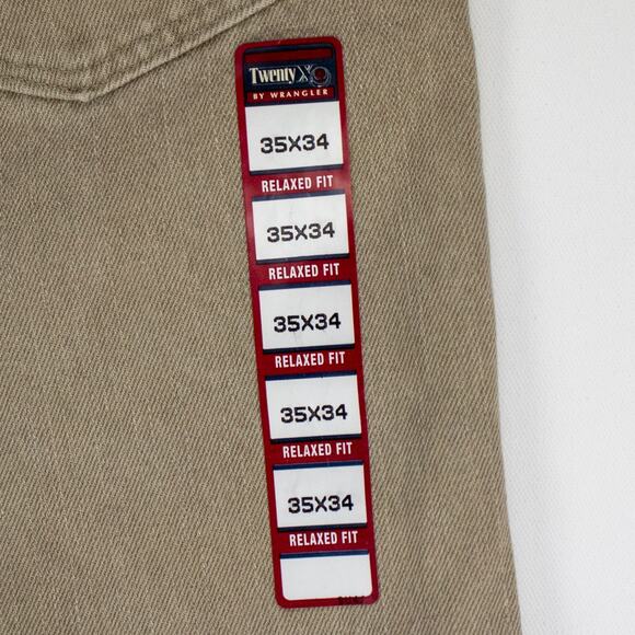 Wrangler Men's 20X Jeans 5-Pocket Tan Cotton 35x34 Relaxed Straight Leg New Flaw - Picture 10 of 11